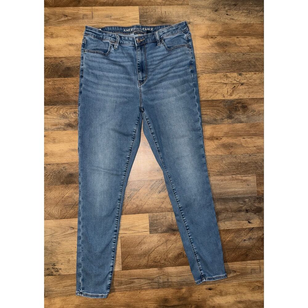 American Eagle next level flex super high rise blue jeans jegging